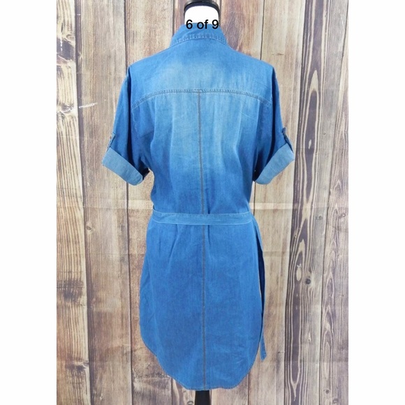 1X 2X 3X & More Lightweight Blue Denim Dress - Picture 6 of 8
